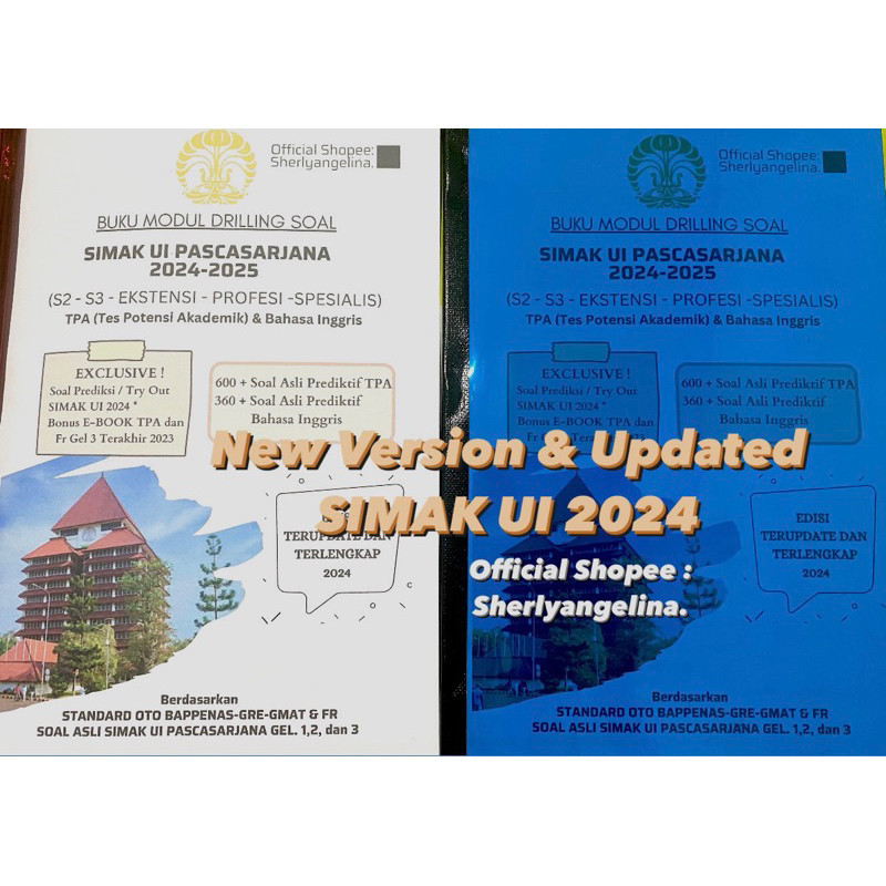 

[PROMO MURAH] Buku Soal TPA SIMAK UI PASCASARJANA 2024 (S2-S3-PROFESI-SPESIALIS-Ekstensi D3 ke S1) / TPA PASCASARJANA OTO BAPPENAS