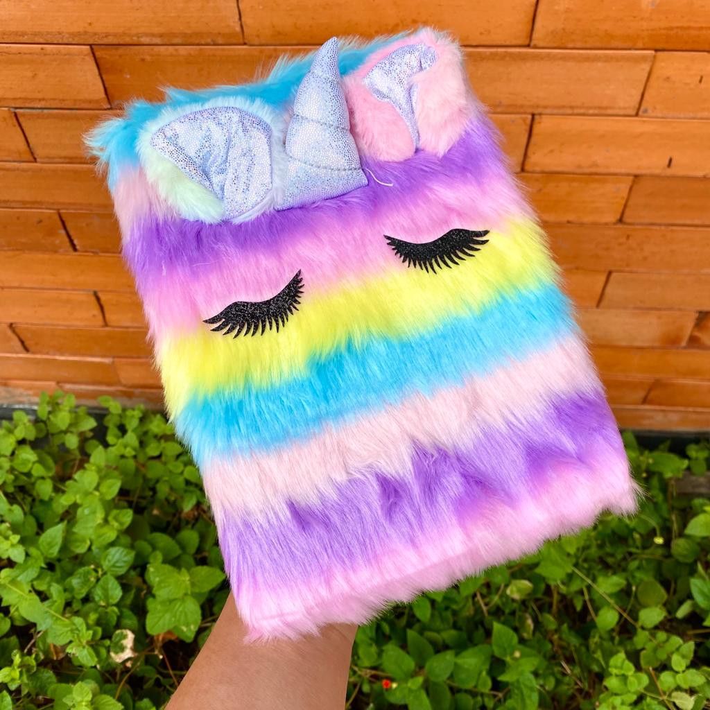 

NotBulu Diary Unicorn Bulu Fur Squishy Buku Tulis Anak Kuda Pony RB9