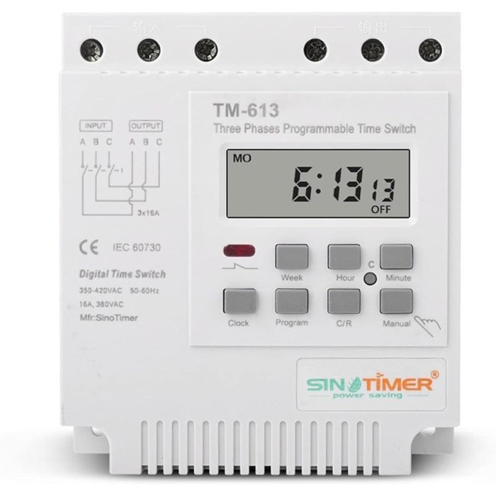 Time Relay Programmable Timer 3 Phase Timer Switch 380V TM-613