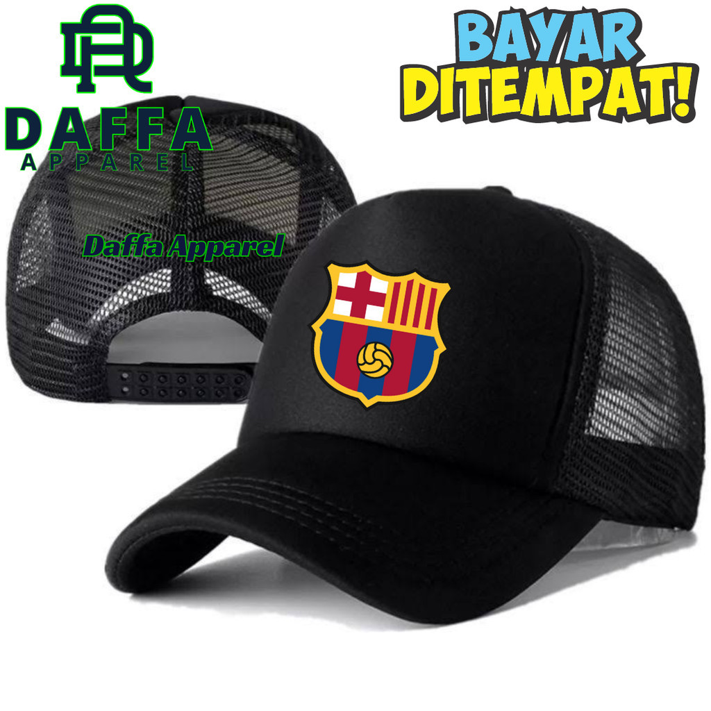 Daffa Apparel Topi Trucker BARCELONA - Topi Distro BARCELONA Logo - Topi BARCELONA Premium - Topi Pr