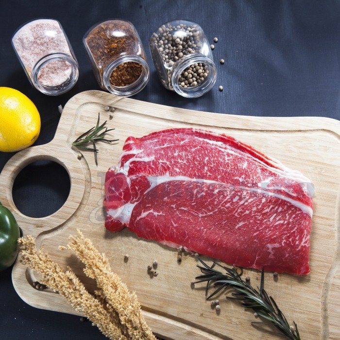 

AUS Wagyu Topside MB 9+ BLACKMORE Fullblood Wagyu Cut 250 Gr -Indoguna