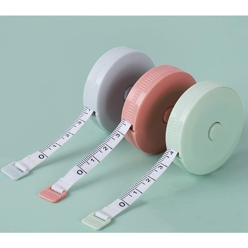 Meteran Mini Gulung 150Cm Pengukur Lingkar Perut Baju Jahit Measure Tapes High Quality 1.5M Warna Pa