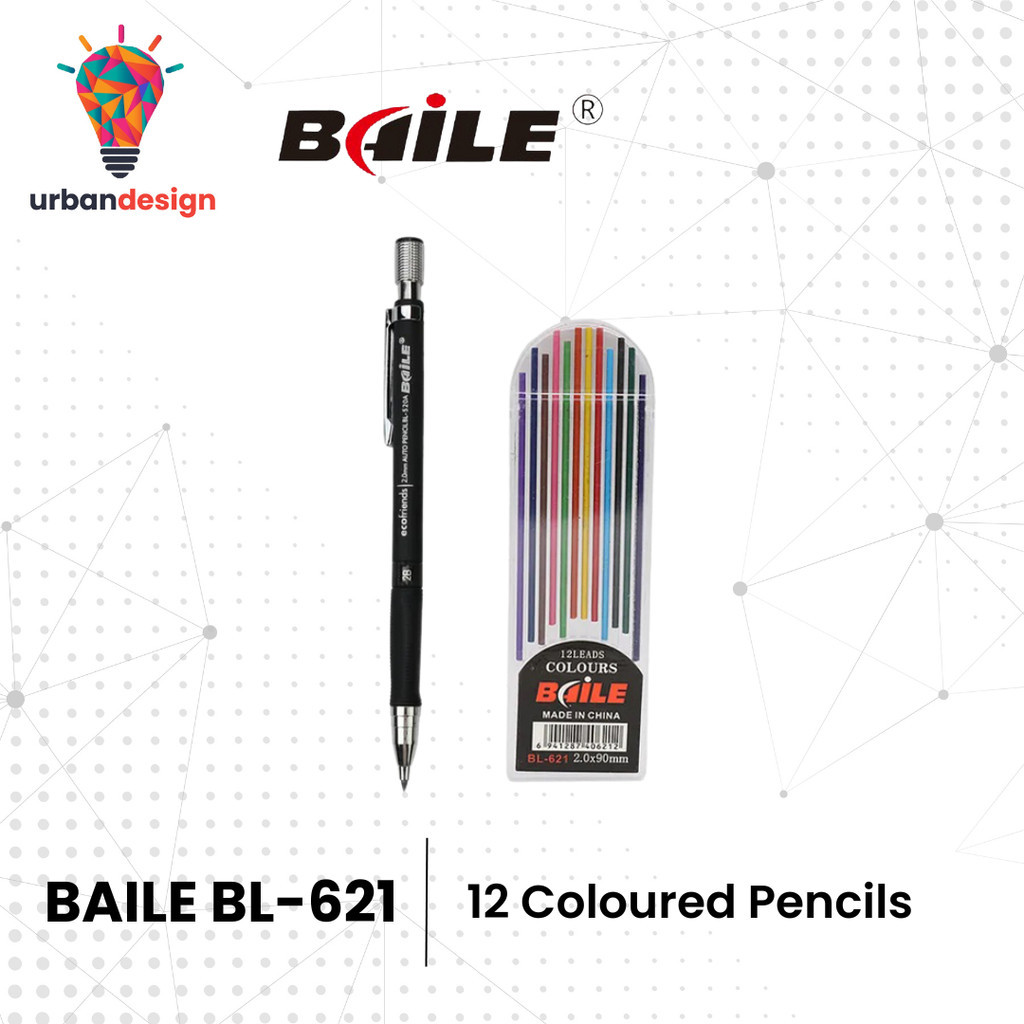 

Pensil Gambar Mekanik Mechanical Pencil 2B 2mm Isi 12 Multicolor Black