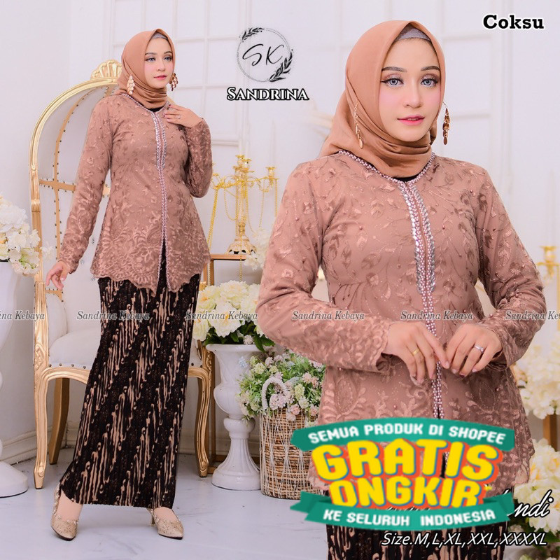 (BISA COD) Setelan Kebaya encim by rasaqi Tunik Brukat Busui Baju Kebaya Modern Kebaya Pesta kebaya 