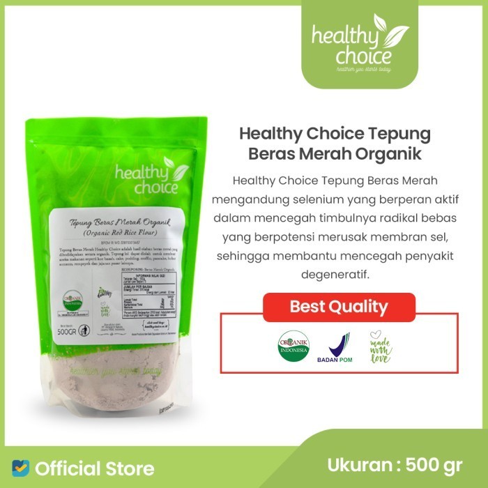 

BEST[SALE] Healthy Choice Tepung Beras Merah Organik 500 gr - Exp Jauh