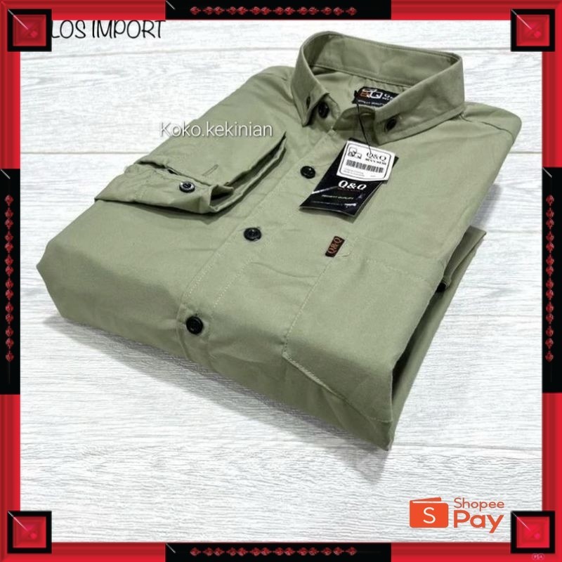 [PREMIUM ORIGINAL] KEMEJA POLOS PRIA LENGAN PANJANG WARNA SAGE GREEN  JUMBO  KEMEJA  POLOS LENGAN PA