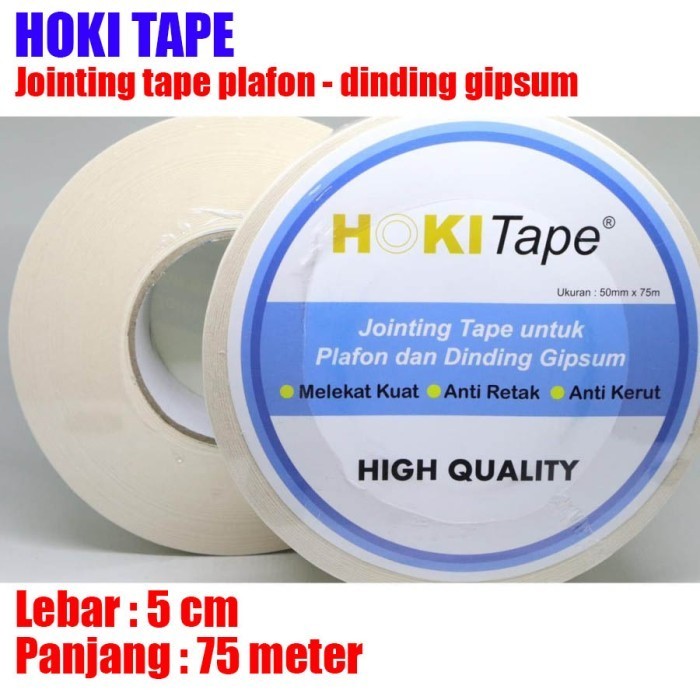 

LG09 Jointing Tape 5cmx75m Lakban Untuk Plafon dan Dinding Gipsum hoki tape