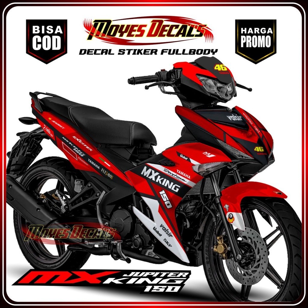 Decal Stiker Mx King 150 Motif Ducati Racing Full Body Warna Merah