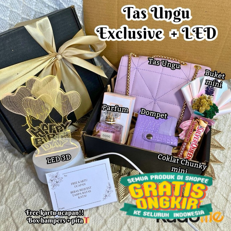 [A06 READY STOK] Kado Ulang Tahun Tas Cewek Hadiah Ulang Tahun Hampers Gif Box Set Hampers Tas Wanit