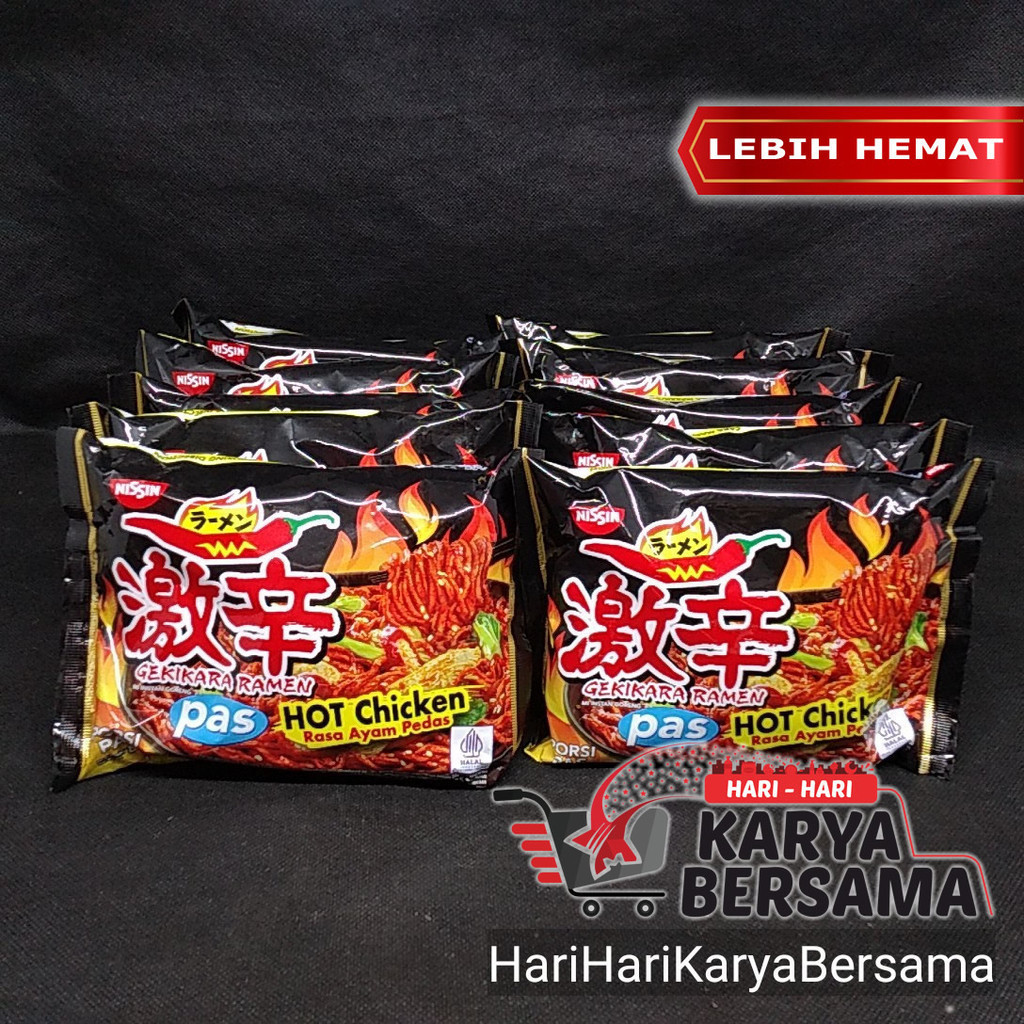 

MIE NISSIN GEKIKARA RAMEN PAS HOT CHICKEN MIE INSTAN PACK 10'S X 80GR