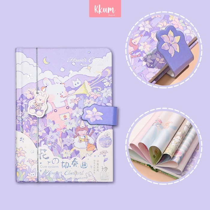 

[KUALITAS TERBAIK] Notebook rabbit cute/ Buku tulis karakter lucu/ Buku catatan jurnal di - Purple