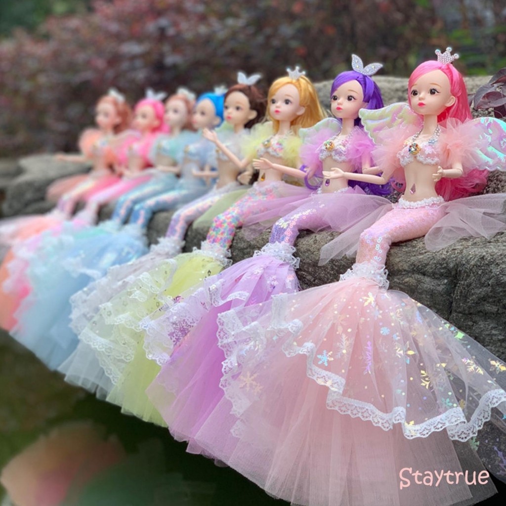 Boneka Putri Duyung Boneka BJD Mewah dengan 11 Sendi Dapat Dilepas Mainan Putri Boneka Putri Duyung