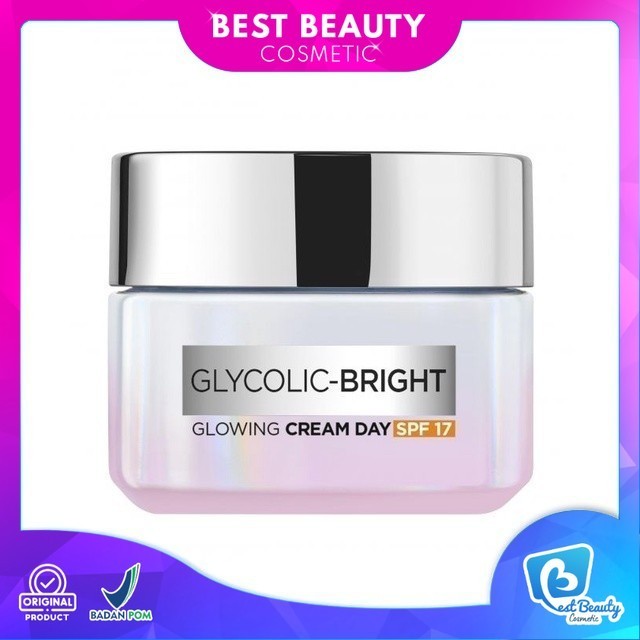 L'Oreal Paris Glycolic Bright Glowing Day Cream SPF17 15ml - 50ml | Loreal Krim Siang Glyco | Best B
