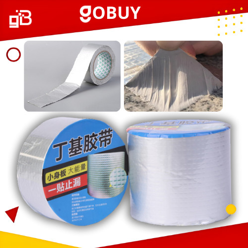 

GoBuy Lakban Anti Bocor 3M 5M Waterproof Alumunium Foil Butyl Super Lem Penambal Tahan Panas