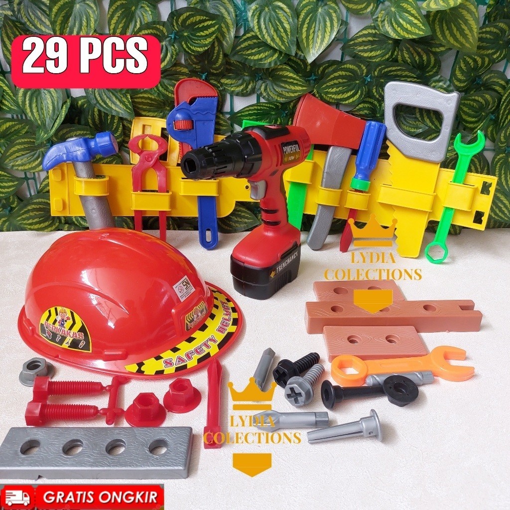 Mainan Alat Pertukangan Perkakas Mainan Set anak laki laki