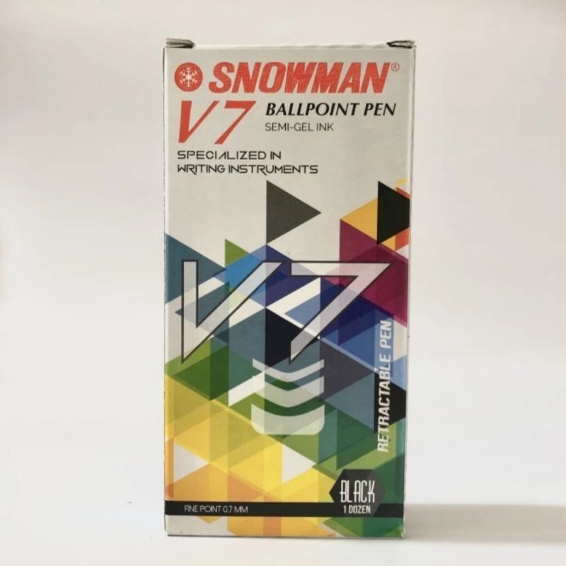 

[12PCS] Bolpen/ pulpen SNOWMAN V7 - ABO