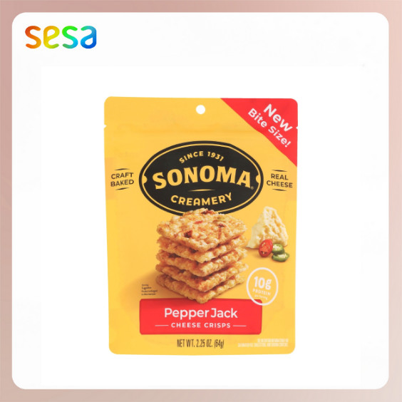 

SONOMA Creamery Pepper Jack Cheese Crisps 64gr - Cemilan Wafer