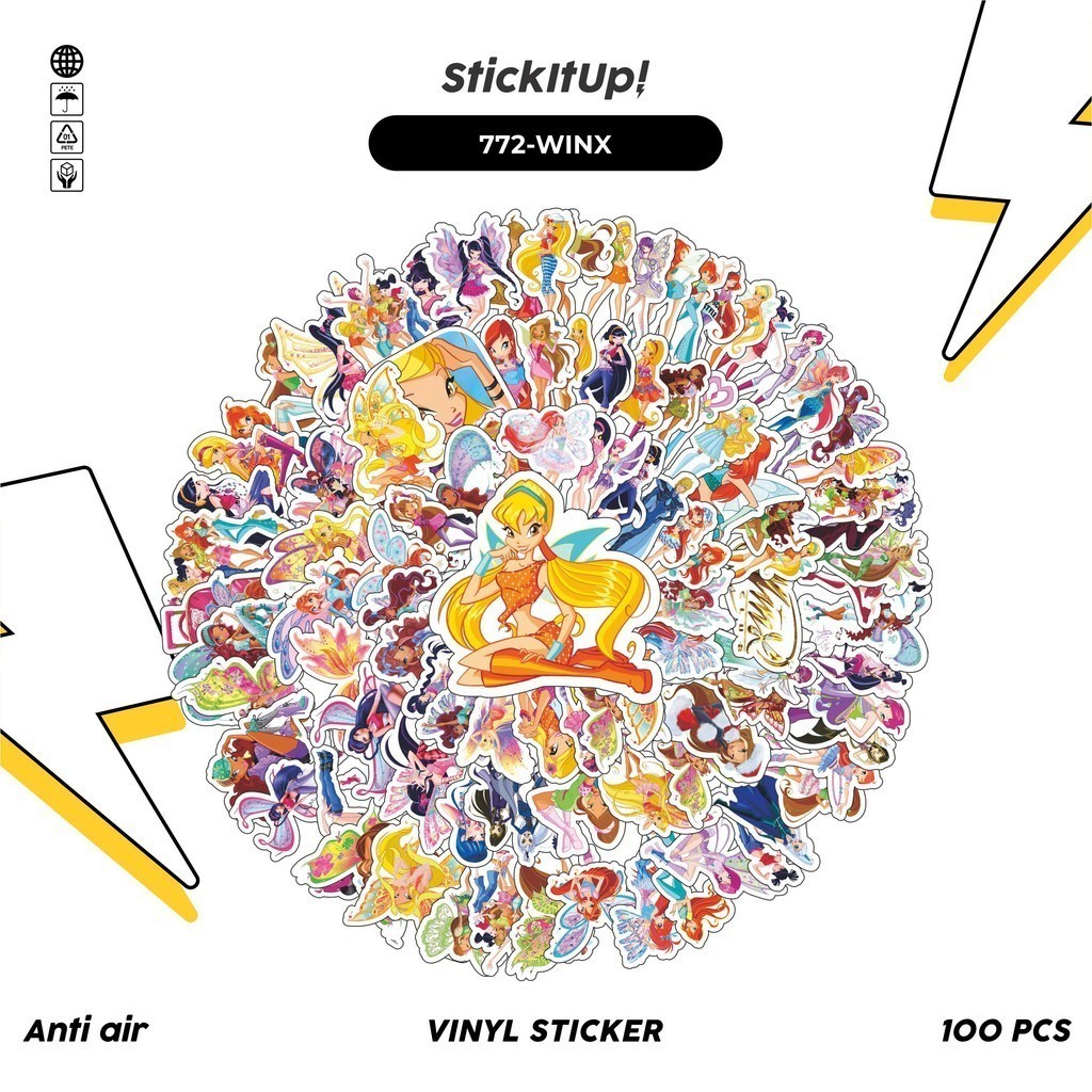 

COD✨ 100 Pcs Stiker Winx Club V2 Lucu Anti Air Untuk Dekorasi Notebook Sepeda Skateboard Handphone DIY