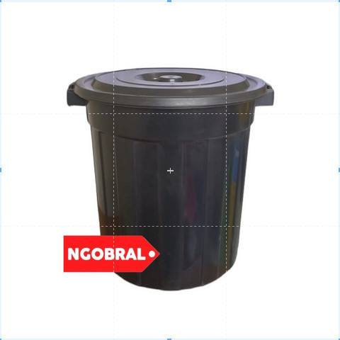 GOJEK TONG AIR 100 Liter / TONG PLASTIK JUMBO TINGGI TUTUP 57 CM TEBAL - Hitam, 100 Liter