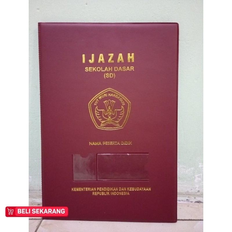 

MAP IJAZAH/MAP IJASAH UNTUK JENGJANG SD WARNA MERAH MARUN/BAHAN KULIT SINTETIS HARD COVER TULISAN