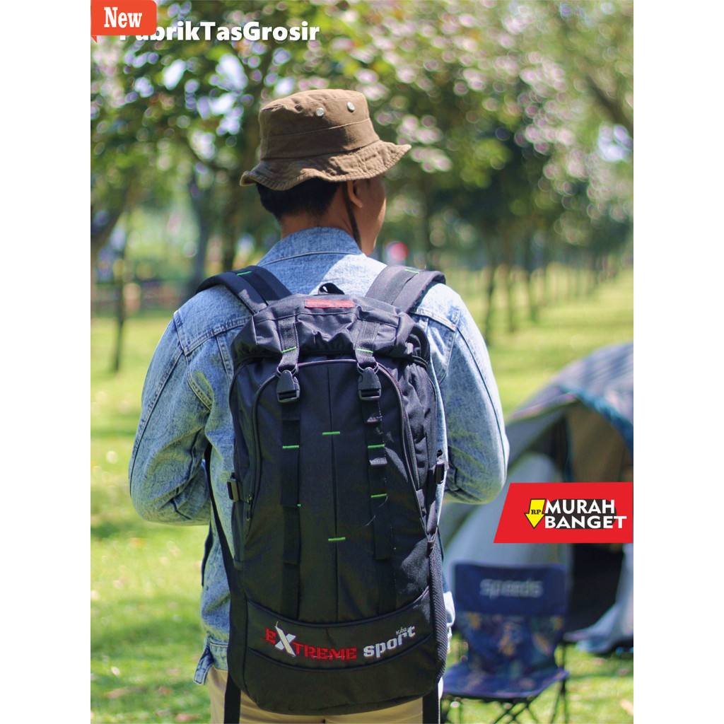 tas ransel wanita shopee Tas Distro Gunung Deka Pria Carrier 40 liter Kanvas Canvas Jeans Denim