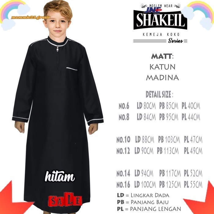 PROMO-jubah anak laki laki tanggung remaja koko anak gamis anak laki laki sh - Putih, 6