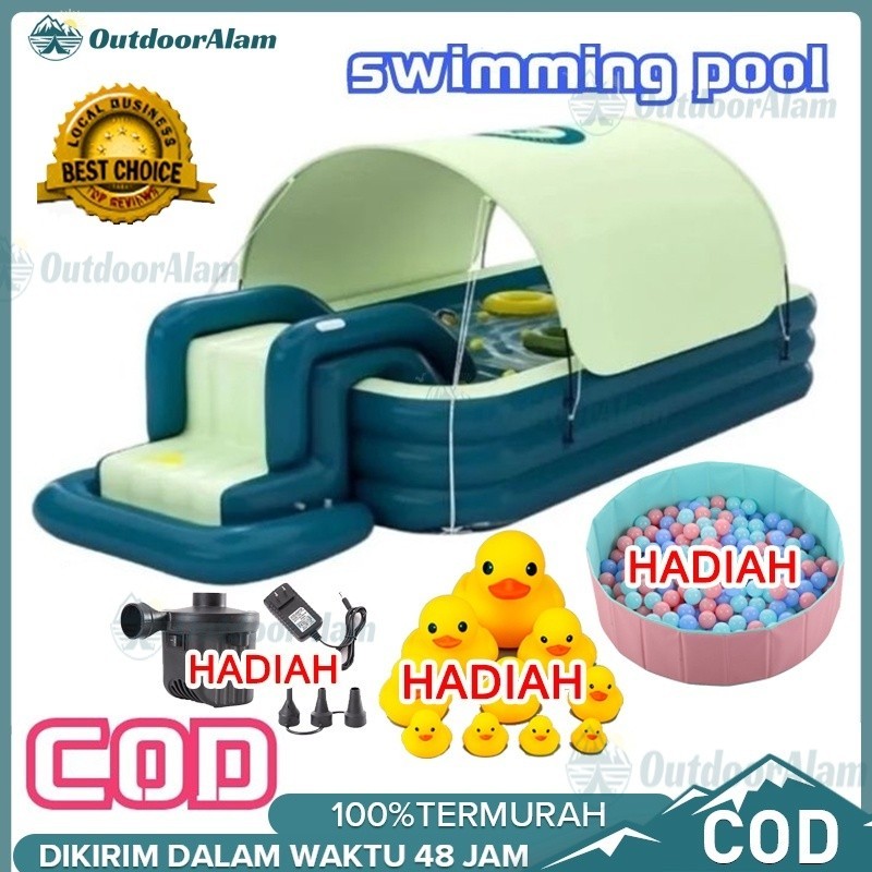 Kolam Renang Anak dan Bayi jumbo Tiup Karet Besar Family Inflatable Swimming Pool 2.1M kolamrenang a