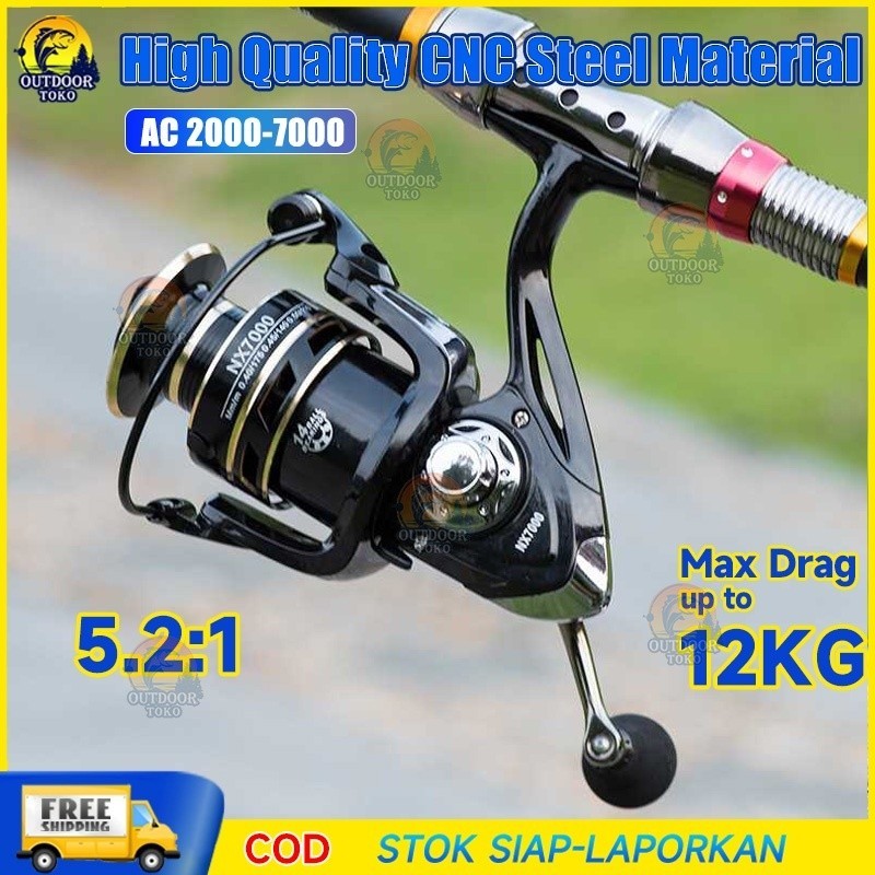REEL PANCING DEUKIO SPOOL METAL AC2000-7000 SPINNING REEL MAX DRAG 12KG AC6000 AC4000 AC2000 14