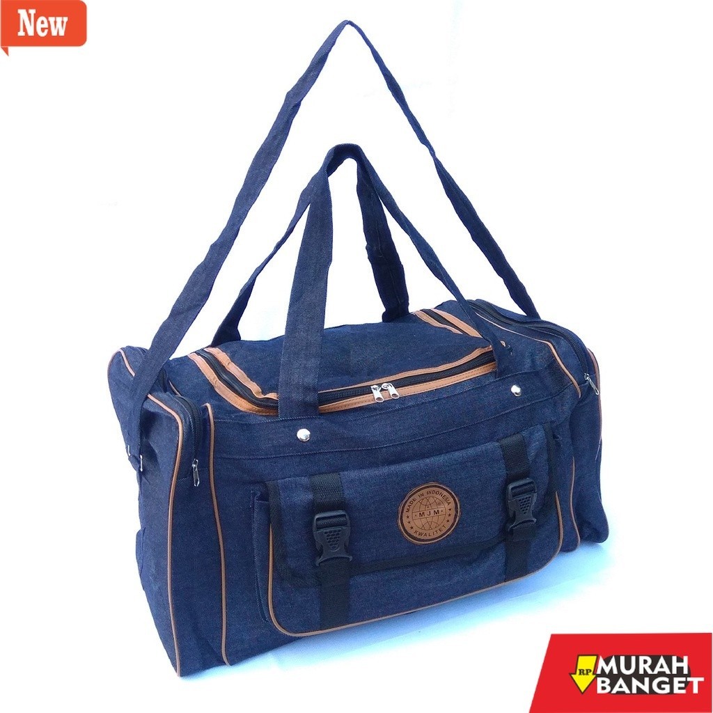 tas jinjing wanita Tas Pakaian Travel Bag Besar Jumbo Bahan Jeans Denim Tebal Kuat