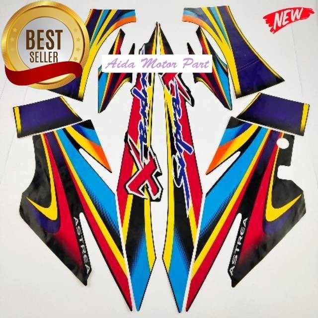 Striping Stiker Polet List motor honda supra x 100 2004 2005 hitam full list body standar model orig