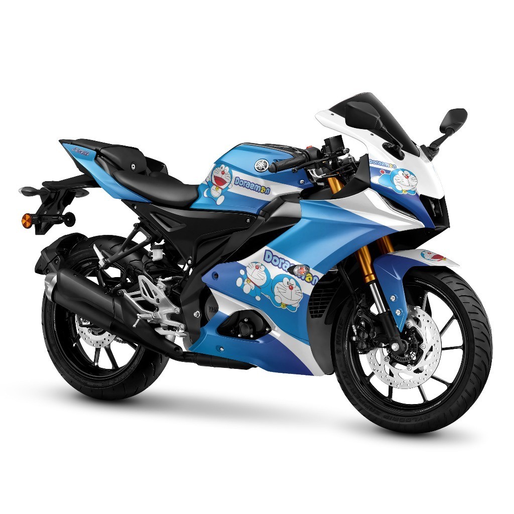 Stiker Yamaha R15 Full Body Decal Full Body Motor Yamaha R15 V1 V2 V3 V4 - Doraemon Biru