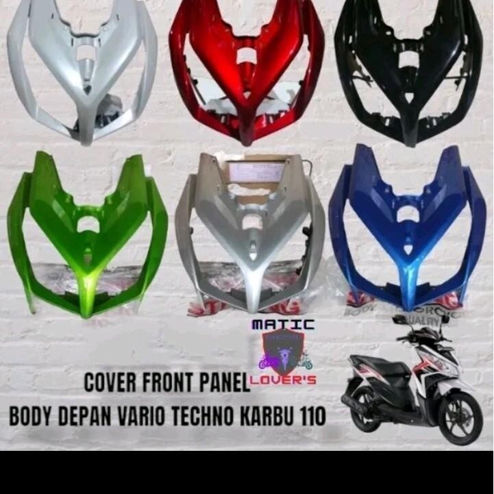 cover front panel tameng lampu depan Vario techno karbu 110 lama kvbn merah maroon putih