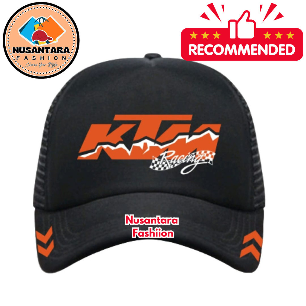 Nusantara Fashiion Topi Trucker KTM RACING - Topi Distro KTM Logo - Topi KTM RACING READY TO RACE Pr