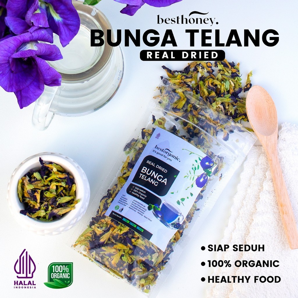 

Best Honey - Teh Bunga Telang Kering Asli - Grade A - Minuman Herbal - 50 GR
