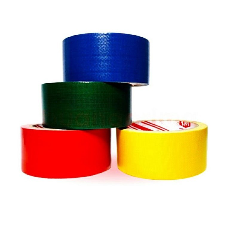 [ HAPPY GUBUK ] Lakban kain Warna / cloth tape merk sks 2 inch x 4m / kain hitam Warna Warni