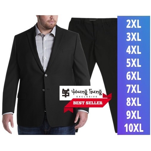 JAS PRIA JUMBO JAS FORMAL BIG SIZE HITAM JAS WISUDA JAS AKAD NIKAH ORI - SETELAN JAS, XXL