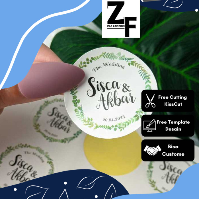 

ZAF Print Stiker Wedding Souvenir Cetak Label Sticker Custom Ucapan Nikah Bulat Chromo