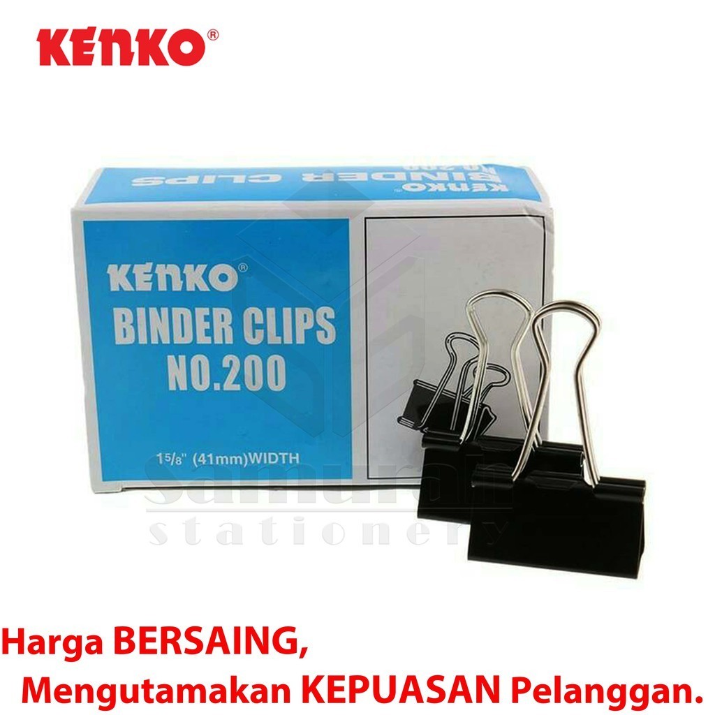 

Binder Clips No 200 Kenko / Clip Hitam Penjepit No.200 / Klip Jepit Kertas Besar
