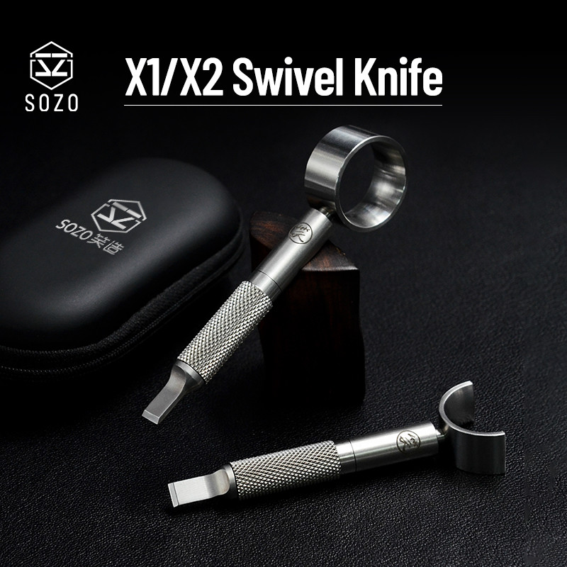 

SOZO X1/X2 Carving Swivel Knife Leather Craft Tools For 6.5mm Cutter Head Double Bearing Adjustable 304 Stainless Steel