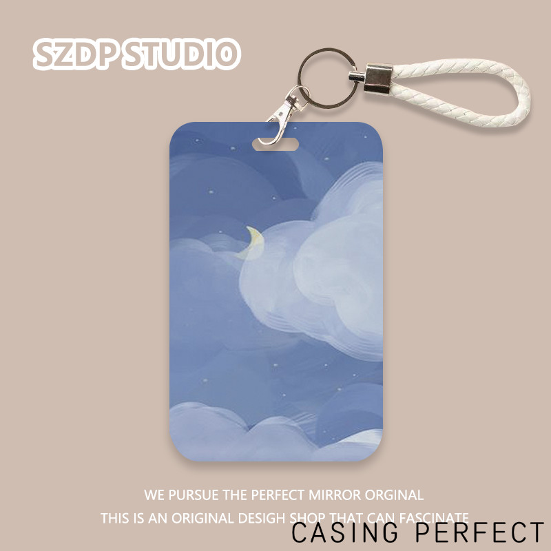 

ID CARD HOLDER,Bulanan di tepi awan yang memiliki bintang-bintang/sekolah, tempat kartu pelajar/tempat kartu transportasi, tempat