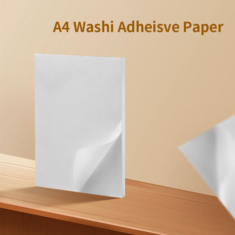 

A4 Washi Paper Self-Adhesive Hand Account Material Sticker Laser Inkjet Printable Translucent DIY Japanese Paper ﻿