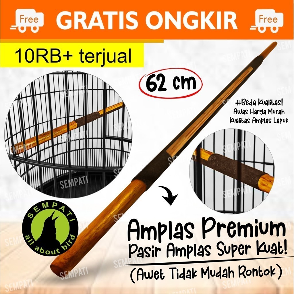 SEMPATI Tangkringan Burung Murai Batu Kayu Jati Amplas Premium Merek Sempati Tangkringan Sangkar Kan