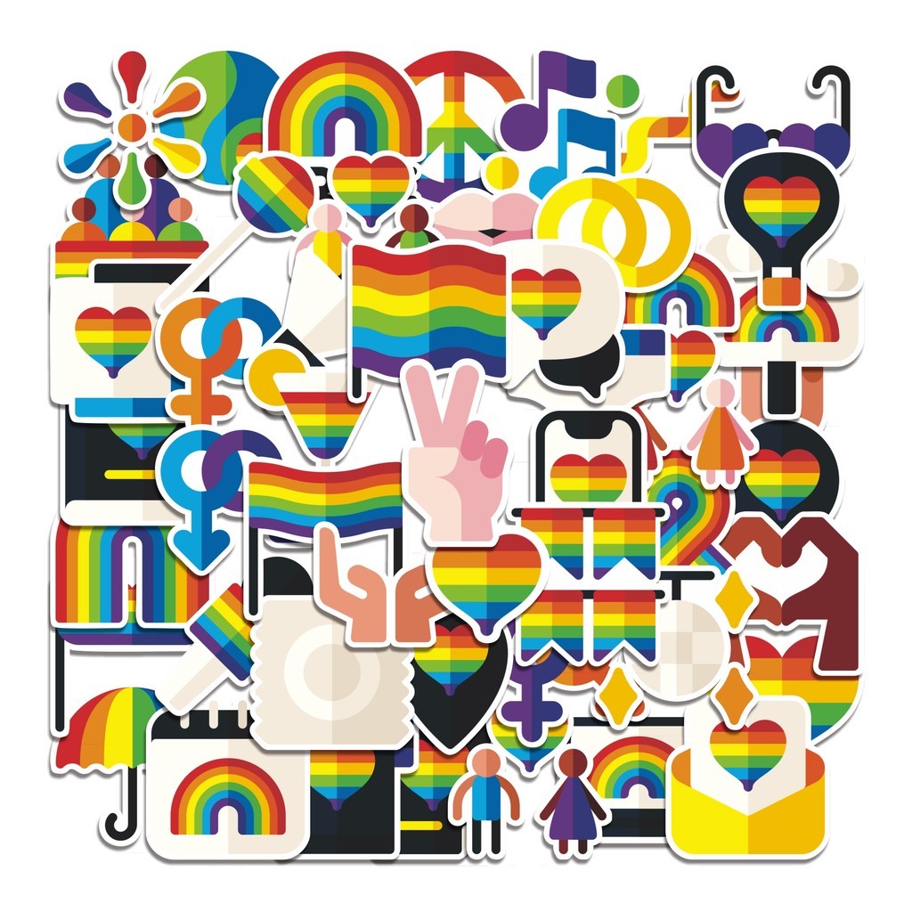 

COD 50 Pcs Stiker World Pride Day Lucu Anti Air Untuk Dekorasi Notebook Sepeda Skateboard Handphone
