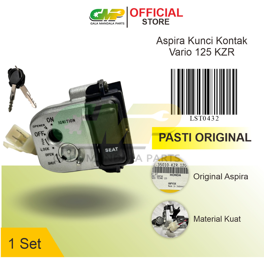 Aspira Kunci Kontak Set Honda Vario 125 KZR Assy Key Stater Kit Motor Matic