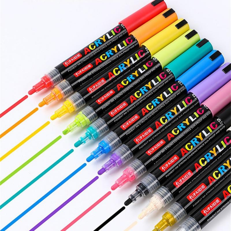

36 Colors Markers Brush Pens For Fabric Painting Pen Stone Ceramic Glass Canvas Wood Card Making Art Supplies Art Markers