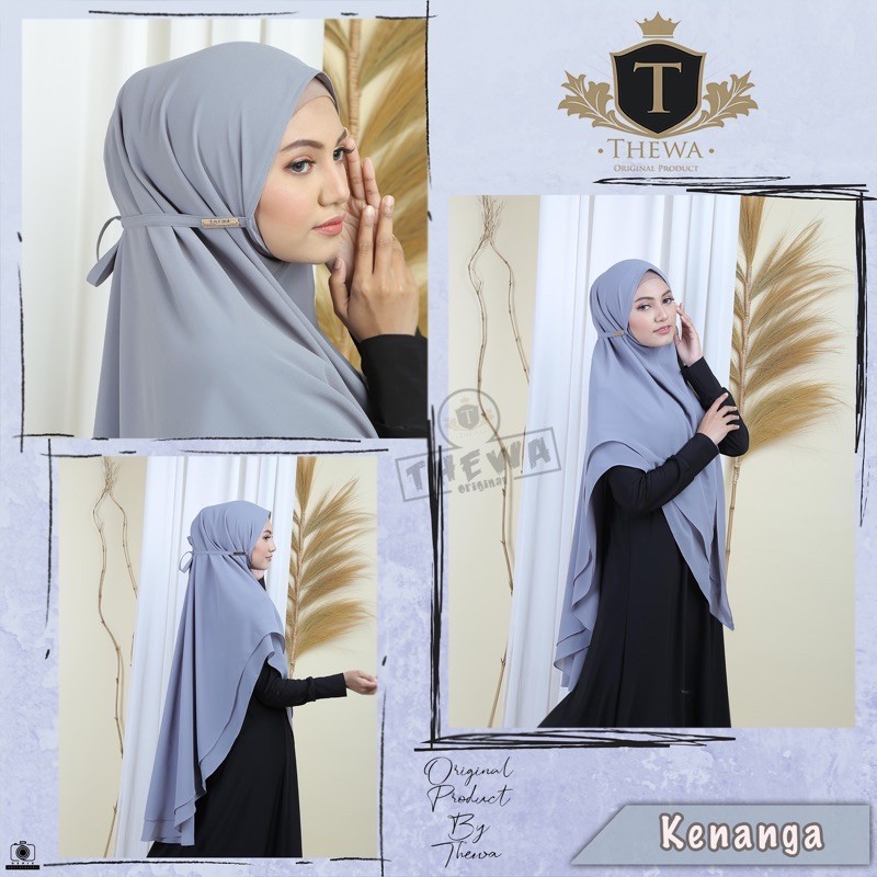 COD THEWA Kerudung/ Khimar/ Hijab “Kenanga” Lancip Super Premium 2LAYER CERUTY