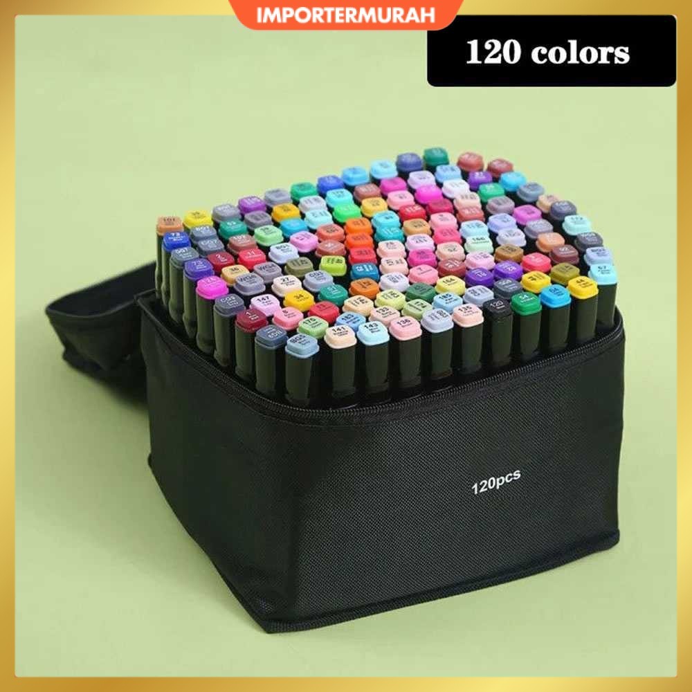 

Toddi Spidol Dual Side Fine Art Brush Art Marker Set 120 Warna - CY-006