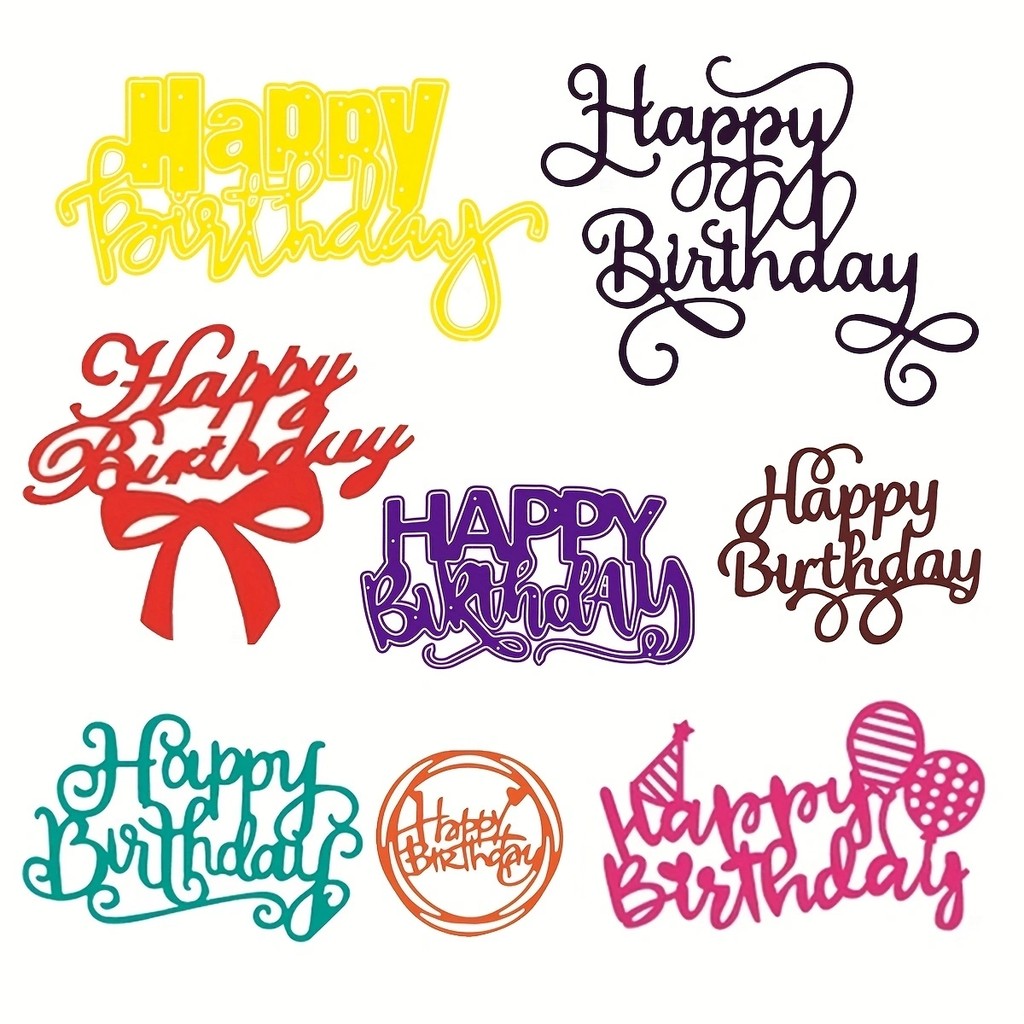 

Happy Birthday Words Metal Cutting Dies Stencil for DIY Scrapbooking Photo Album Embossing Paper Cards Crafts Diecuts New 2023