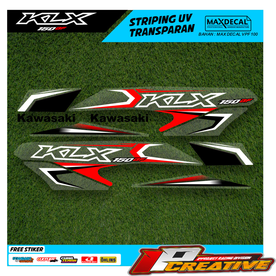 striping lis klx bf 2019 original stripping klx bf 217 vinil transprant max decal 1