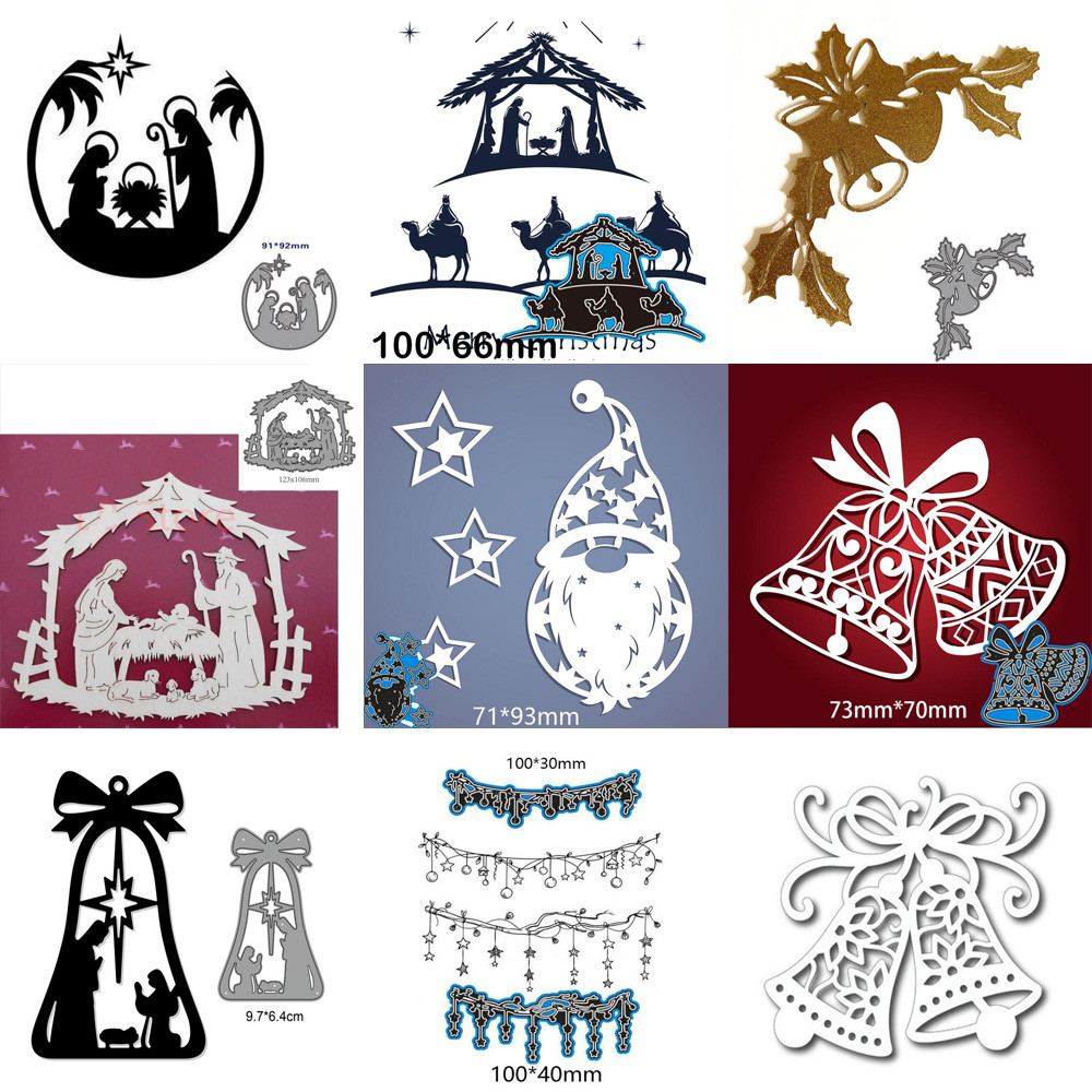 

bell Santa Claus metal cutting dies cut die mold Scrapbook paper craft knife mould blade punch stencils dies